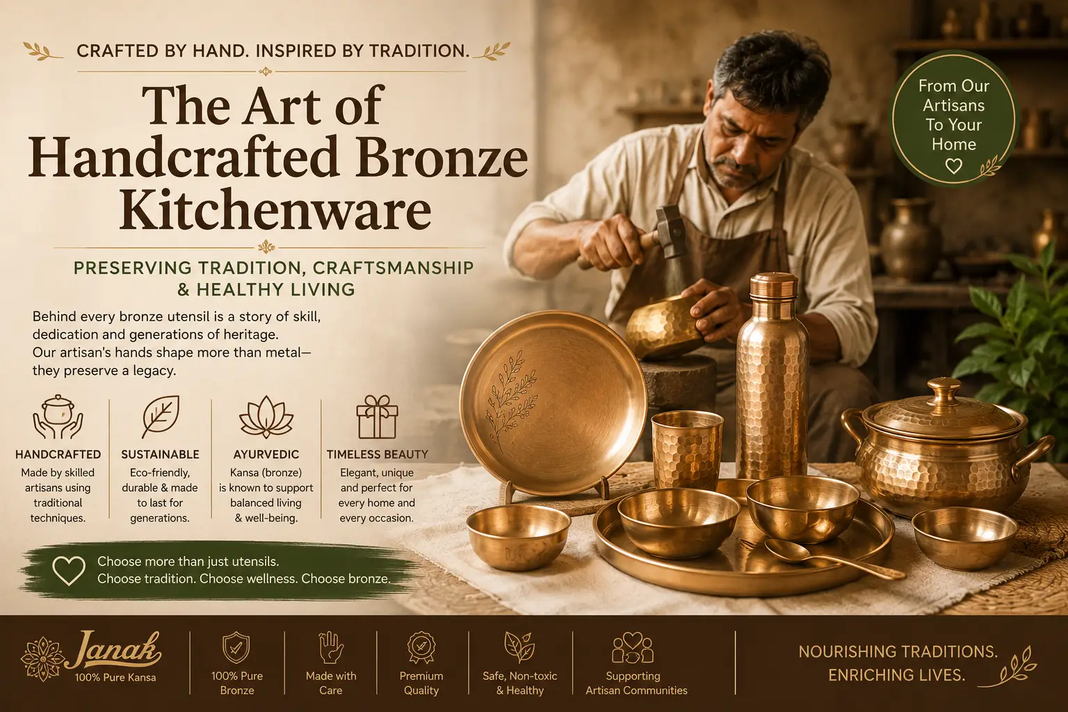 The Art of Handcrafted Bronze Kitchenware: Preserving Tradition, Craftsmanship, and Healthy Living